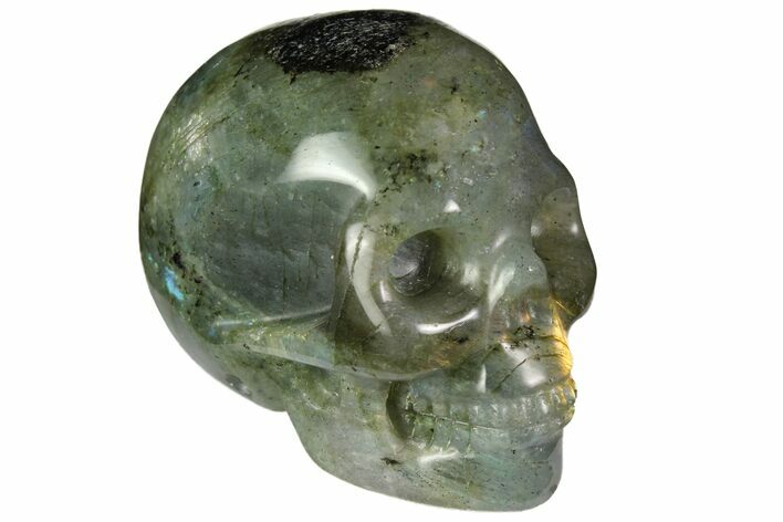 Realistic, Polished Labradorite Skull #116304